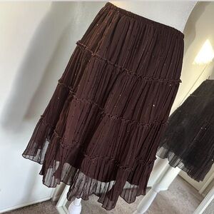 Y2K boho Fairycore midi layered chiffon with embellished sequins